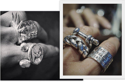 Ring mit Gravur Relation | Herren Ring | Breiter Ring | Ring gehämmert | Ring Silber | CAPULET Schmuck Werkstatt München