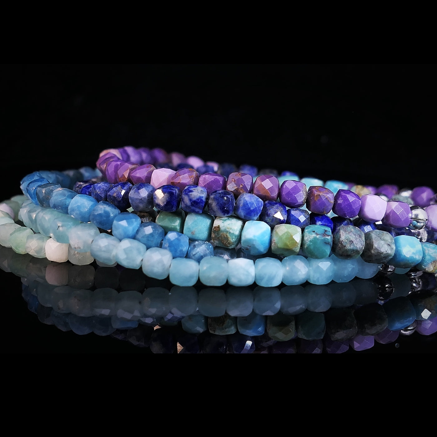 APATHIT Edelsteinarmband – blau – OCEAN