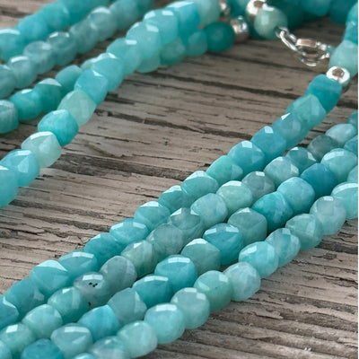 AMAZONIT Edelsteinkette – hellblau – OCEAN