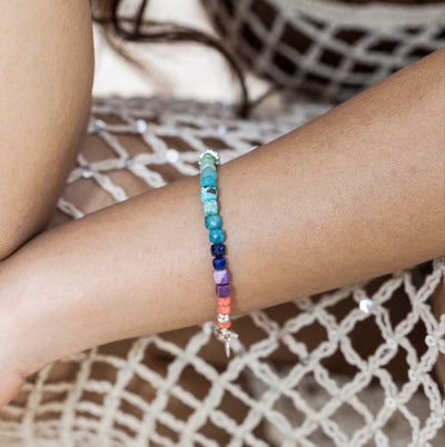 SUNRISE Edelsteinarmband - koralle bis türkis - OCEAN