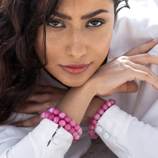 AURELIA - Rosa Edelstein Armband