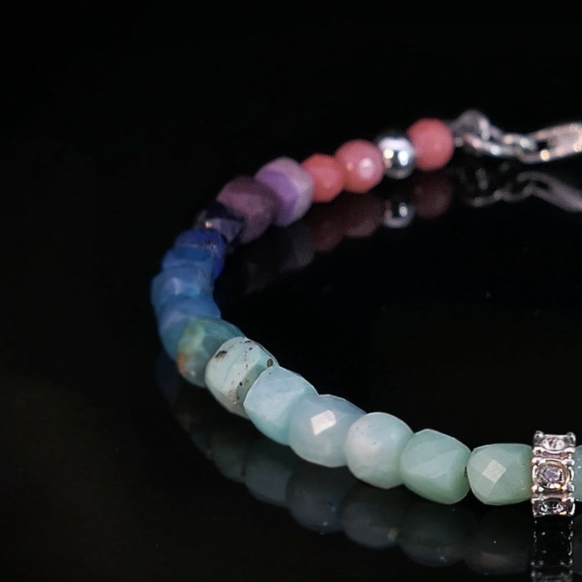 SUNRISE Edelsteinarmband - koralle bis türkis - OCEAN