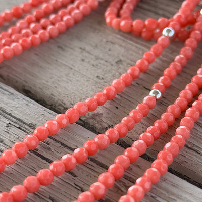 CORAL Edelsteinkette – rosa orange – OCEAN