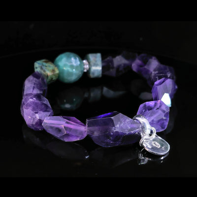 NUGGET Edelsteinarmband– lila & grün– OCEAN