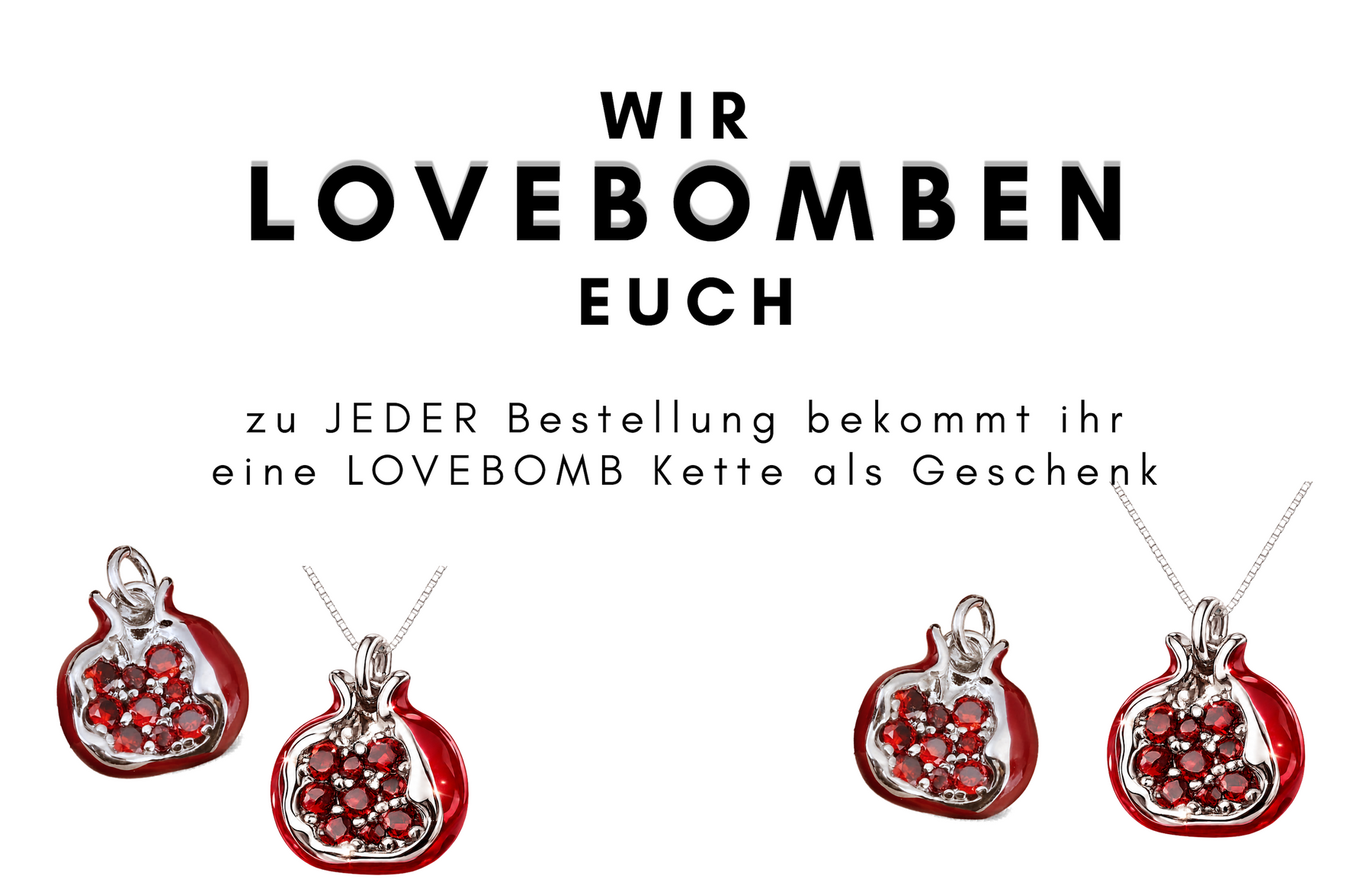 LOVEBOMB Granatapfel Kette — Geschenkaktion