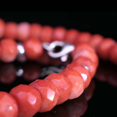 CORAL BIG Edelsteinkette – rot orange – OCEAN