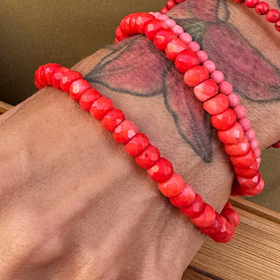 CORAL BIG Edelsteinkette – rot orange – OCEAN