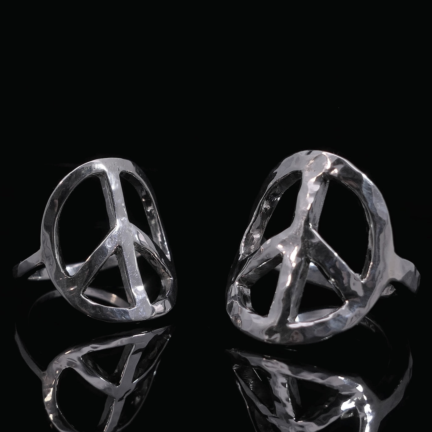 PEACE Ring - Silver ring & gold ring