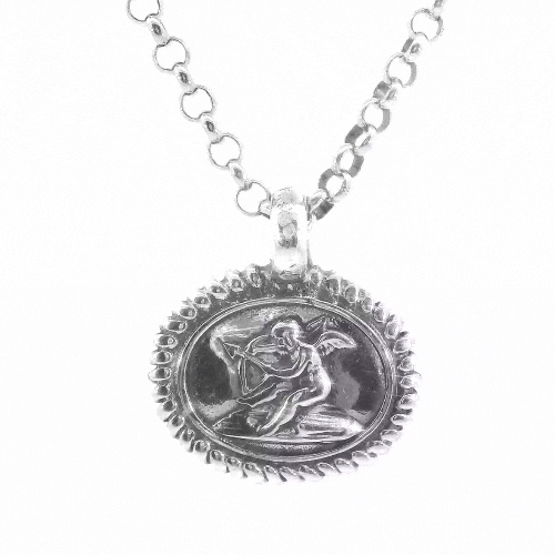 Schwere_Silberkette_Amor_Kette_mit_Muenze_antik_CAPULET_Schmuck_Werkstatt_Muenchen