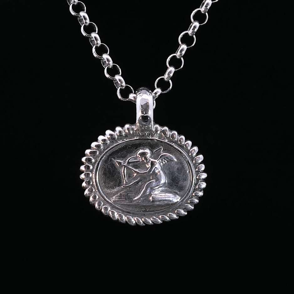 Schwere_Silberkette_Amor_Kette_mit_Muenze_antik_CAPULET_Schmuck_Werkstatt_Muenchen