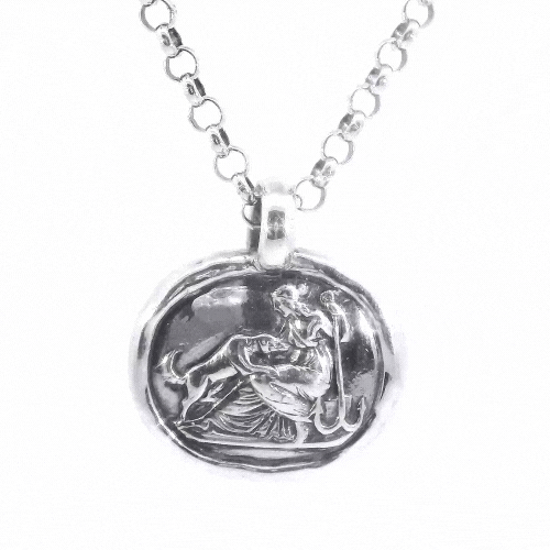 Schwere_Silberkette_Artemis_Kette_mit_Muenze_antik_CAPULET_Schmuck_Werkstatt_Muenchen