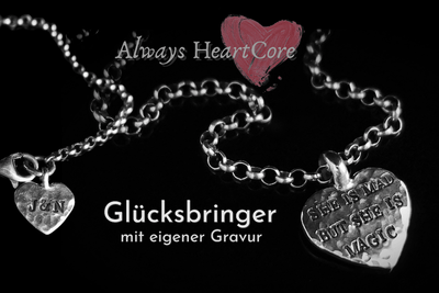 Kettenanhänger Herz Heartcore | Anhänger mit Gravur | gehämmerter Schmuck | CAPULET Schmuck Werkstatt München