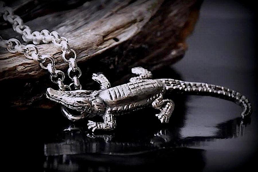 Massive Silberkette | Krokodil Anhänger Kette | Herrenkette | CAPULET Schmuck Werkstatt München 