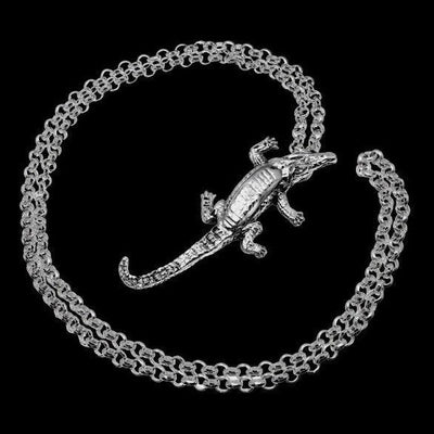 Massive Silberkette | Krokodil Anhänger Kette | Herrenkette | CAPULET Schmuck Werksttt München 2