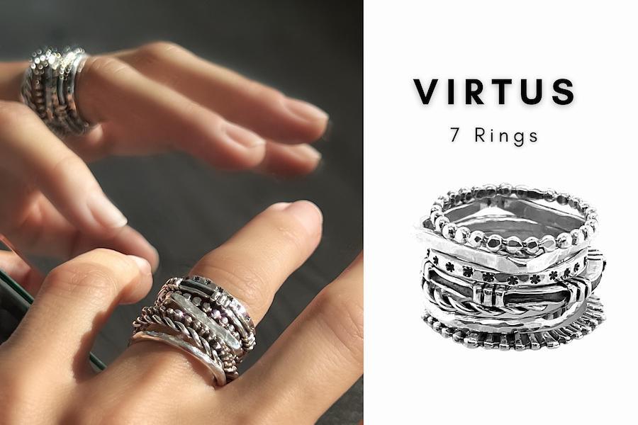 VIRTUS PAKET ▫️ alle 7 Ringe zusammen - CAPULET Jewelry  