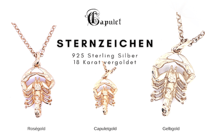 Sternzeichen Kette Skorpion | Halskette Damen | Silberkette | Glücksbringer | Goldkette | CAPULET Schmuck Werkstatt München