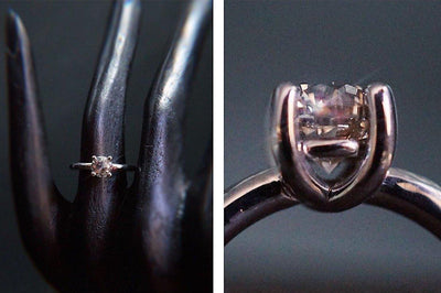 Verlobungsring Lovement | Silber Ring mit rosa Topaz | Ring mit Stein | gehämmerter Ring | CAPULET Schmuck Werkstatt München