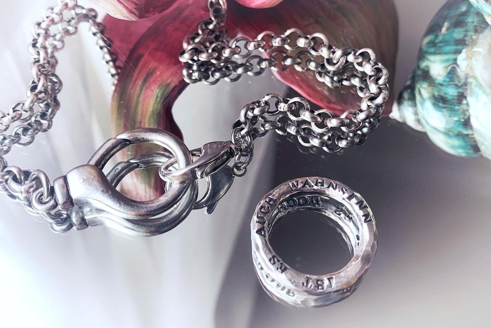 Kette mit Gravur Core Collier | Halskette Damen | Kette mit Ring | CAPULET Schmuck Werkstatt München